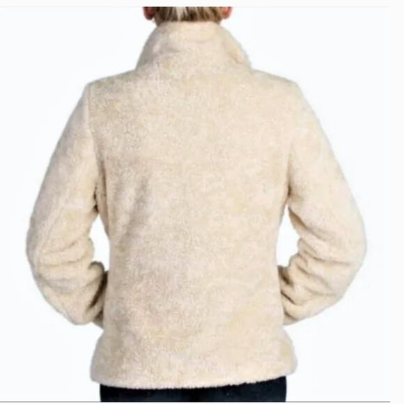 Pendleton Fuzzy Sherpa Plush Zip Jacket Beige Heather/Blue Ombre Plaid Size L - Picture 2 of 10